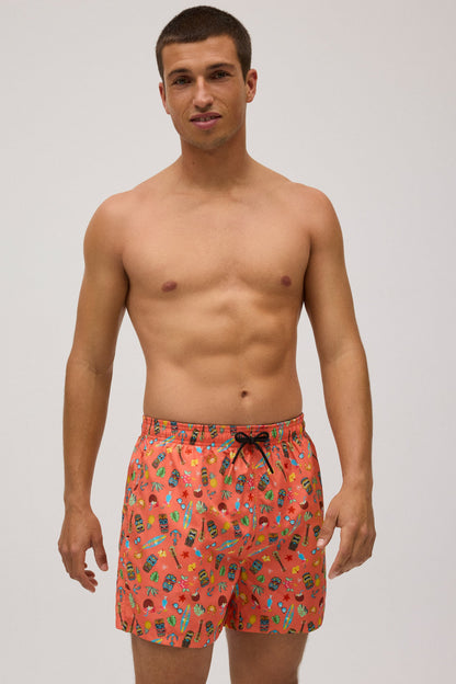 Bañador medio ligero estampado hawai