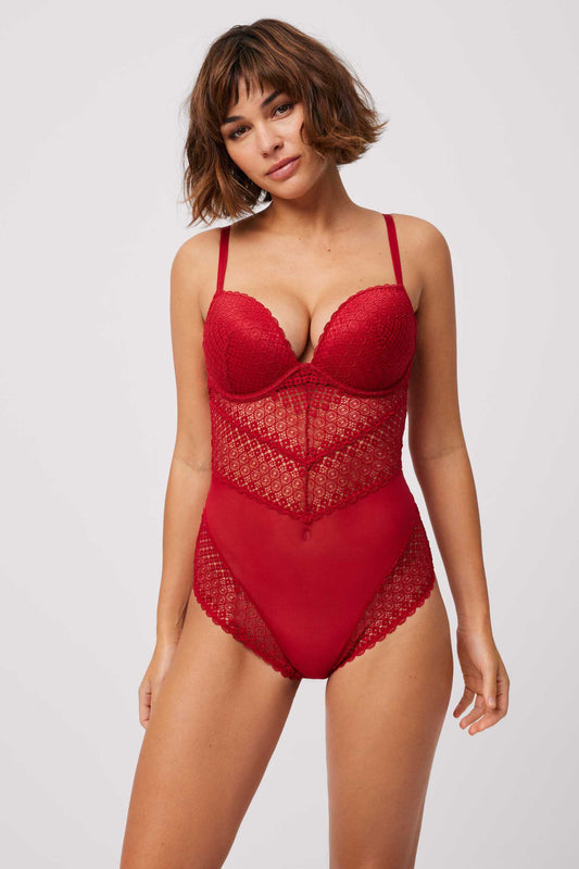 Body con aro con relleno - Rojo