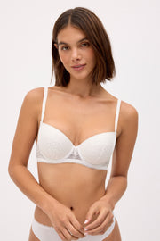 Sujetador push-up blanco encaje blanco