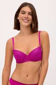 Sujetador push-up encaje fucsia