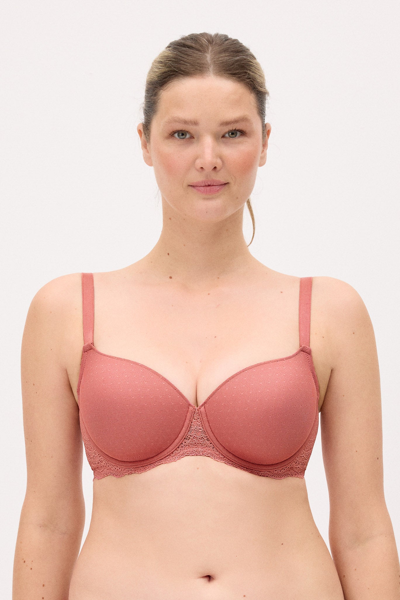 Sujetador capacidad con aro con relleno plumeti rosa