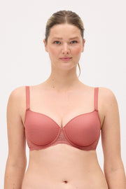 Sujetador capacidad con aro con relleno plumeti rosa