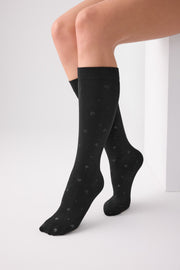 Medias largas térmicas corazones 140 denier negro