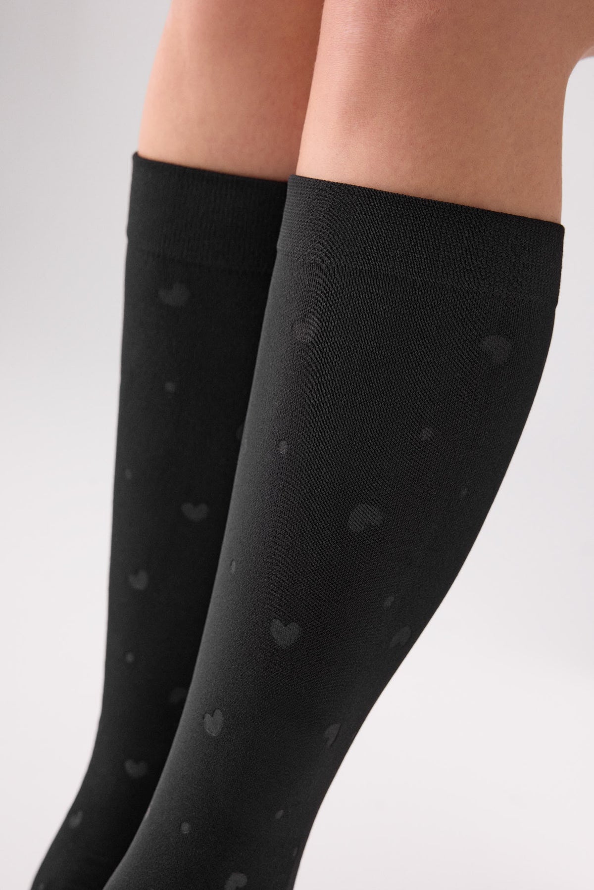 Medias largas térmicas corazones 140 denier negro