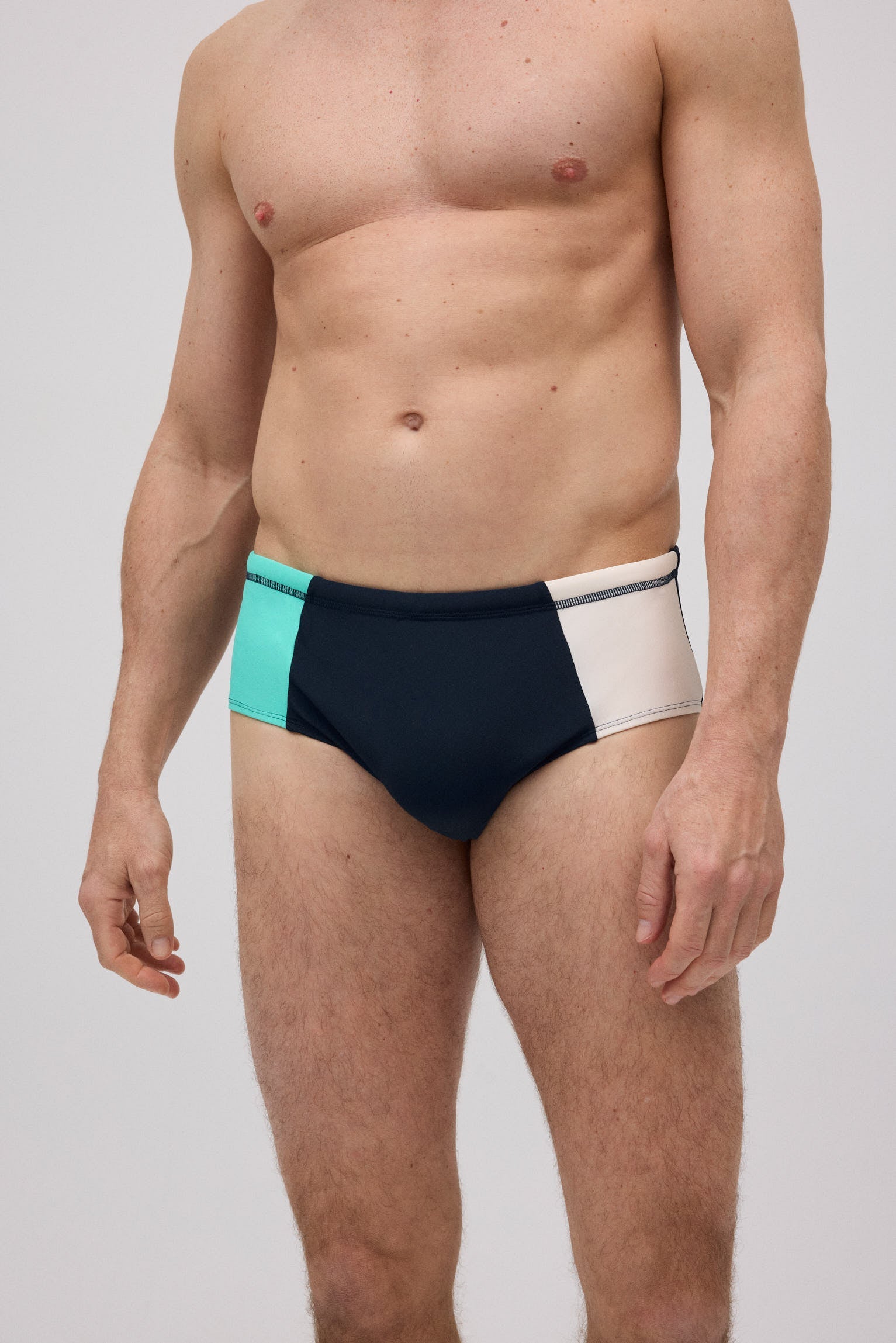 Bañador slip franjas colores marino