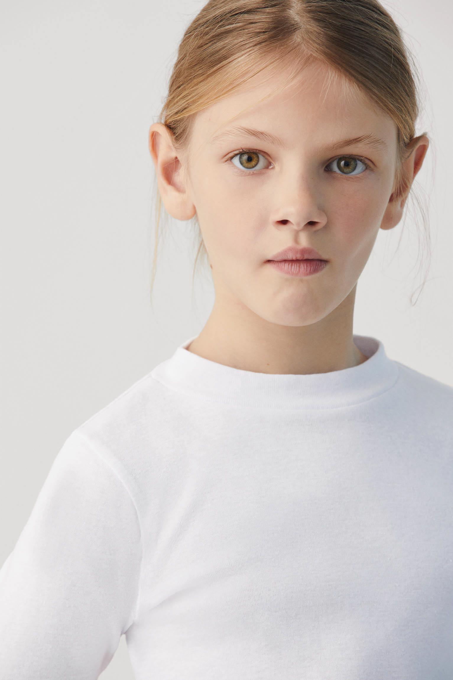 Camiseta cálida manga larga cuello semicisne - Blanco