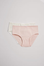 Pack de 2 braguitas de niña algodón con lazo gris y rosa