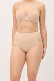 Braga reductora algodón con tul compresión ligera nude