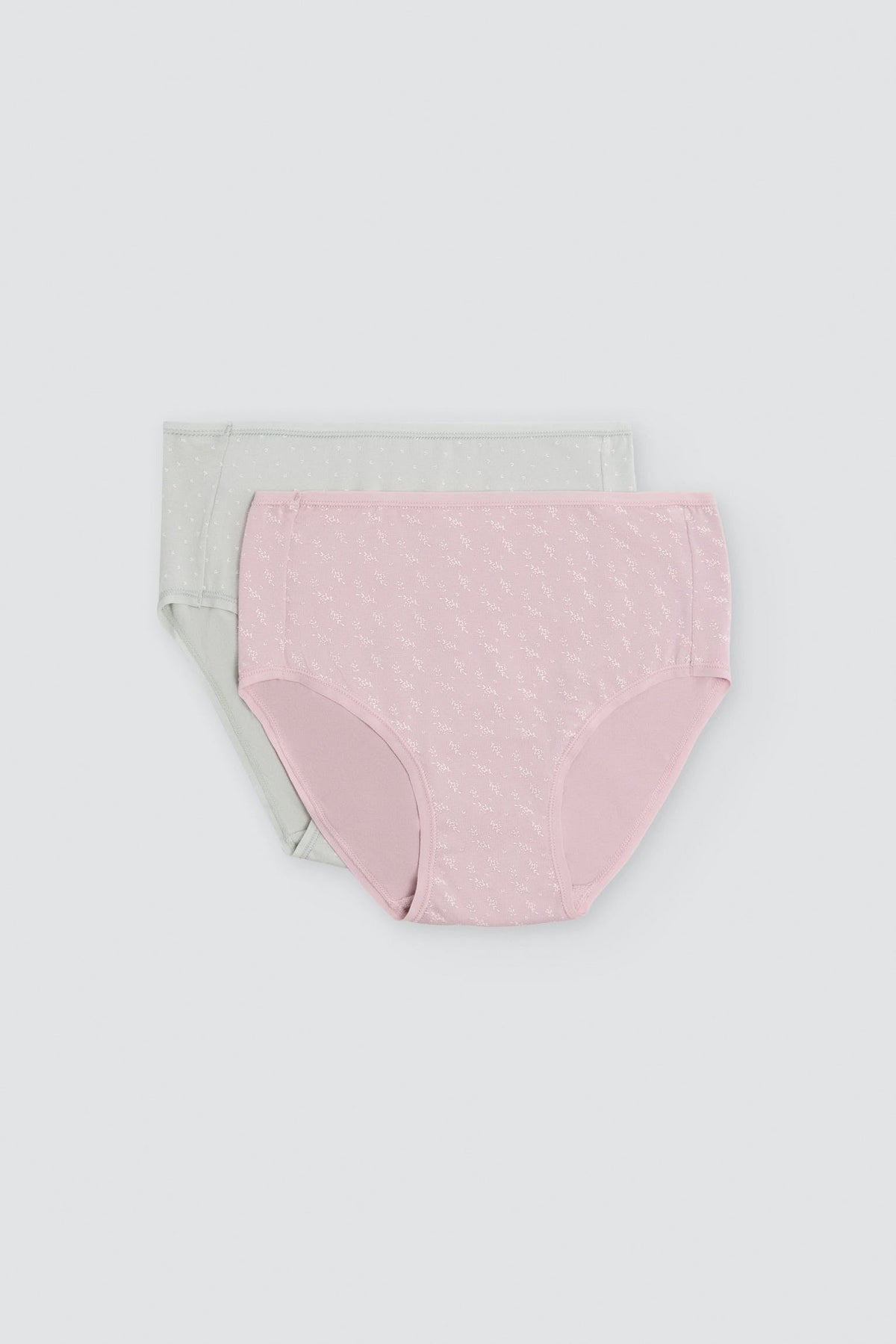 Pack de 2 bragas de algodón altas estampadas multicolor