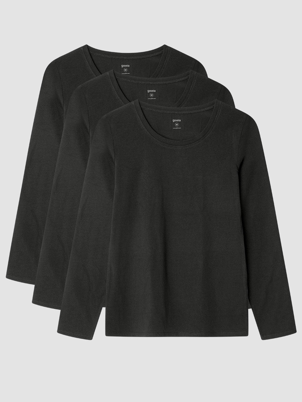 Camiseta interior manga larga algodón orgánico - Negro - 1/0129