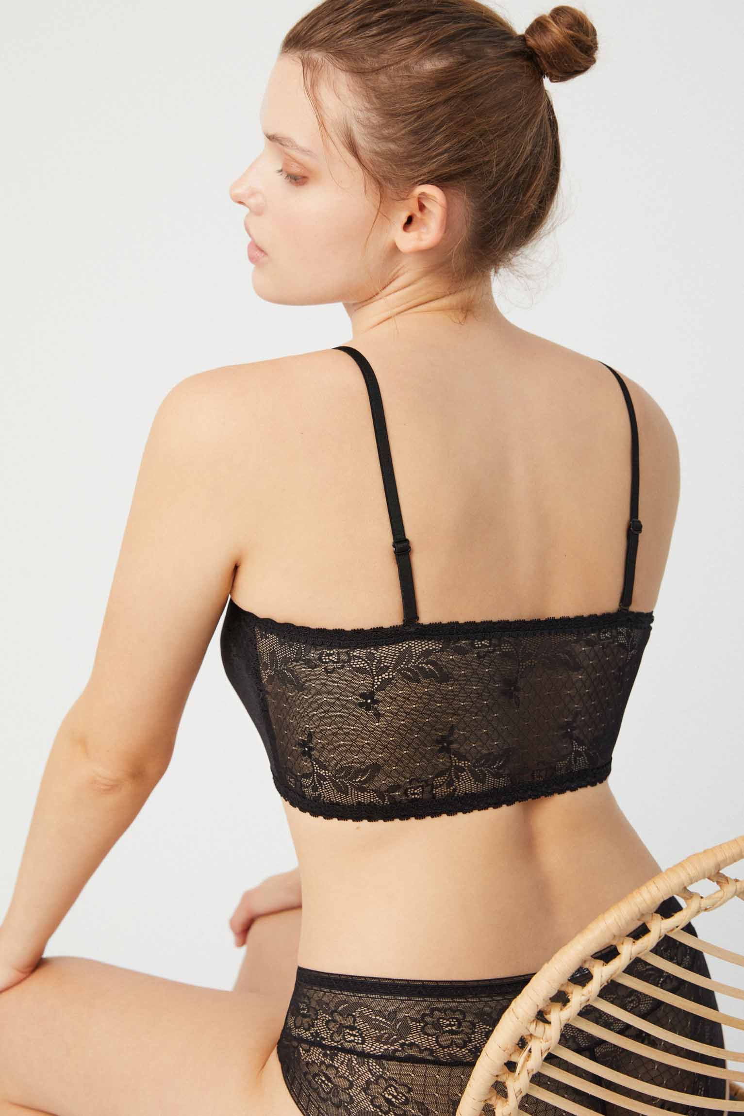 Bandeau sin tirantes-multiposición negro