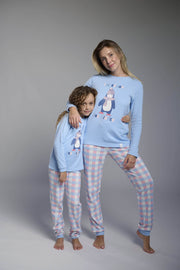 Pijama largo afelpado mujer estampado Winter con cuadros