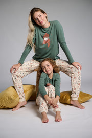 Pijama largo afelpado mujer estampado Otoño cálido