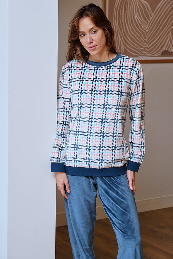 Pijama de mujer spandex de cuadros