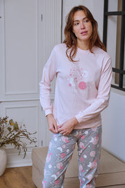 Pijama de mujer interlock con estampado estelar