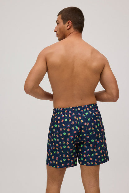 Bañador medio estampado peces marino
