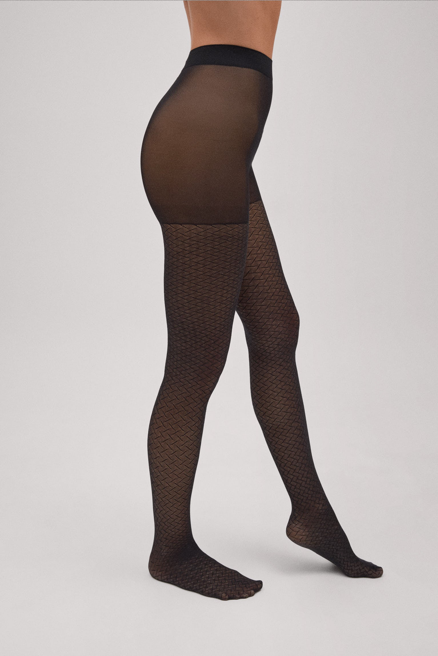Panty estampado efecto espiga 20 denier