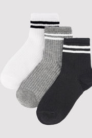 Pack 3 calcetines cortos infantiles detalle rayas