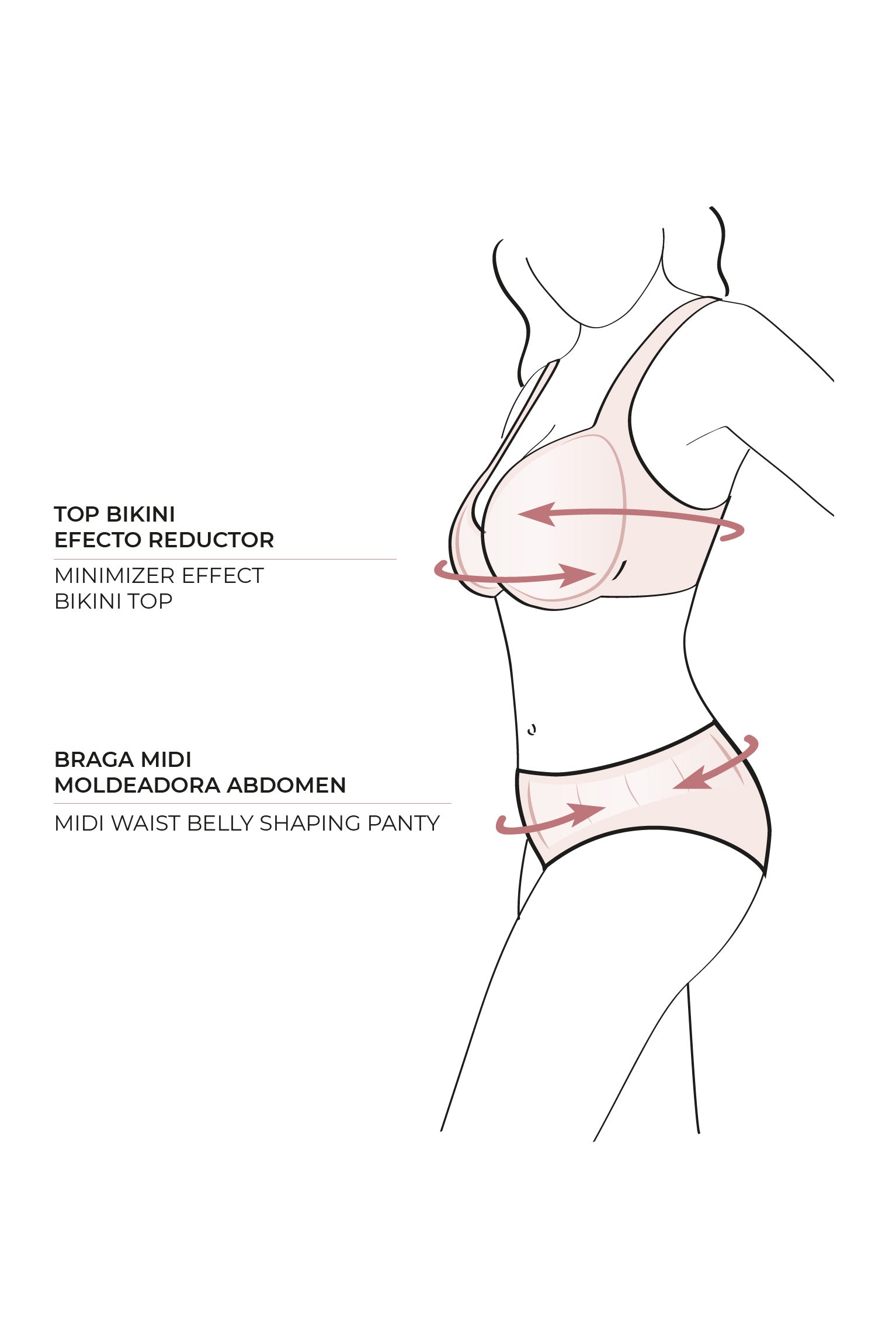 Conjunto de bikini reductor textura negro