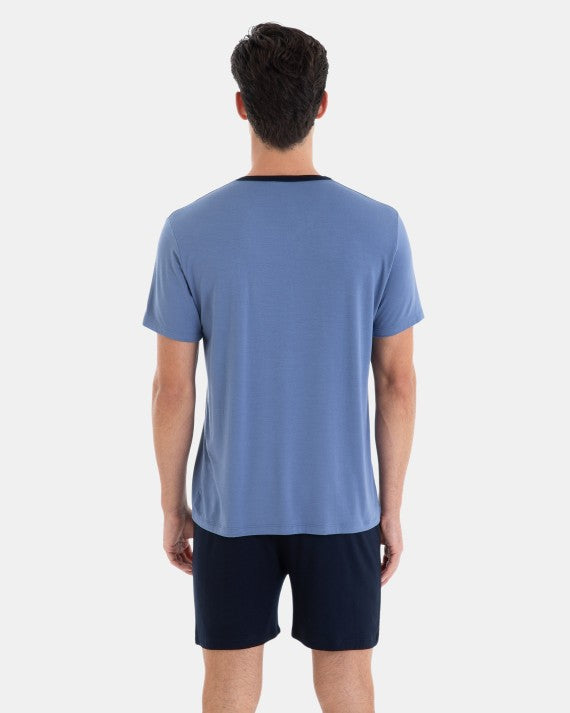 Pijama Corto de Hombre de Bambú Estampado Kayak