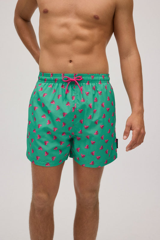 Bañador medio ligero estampado pulpos