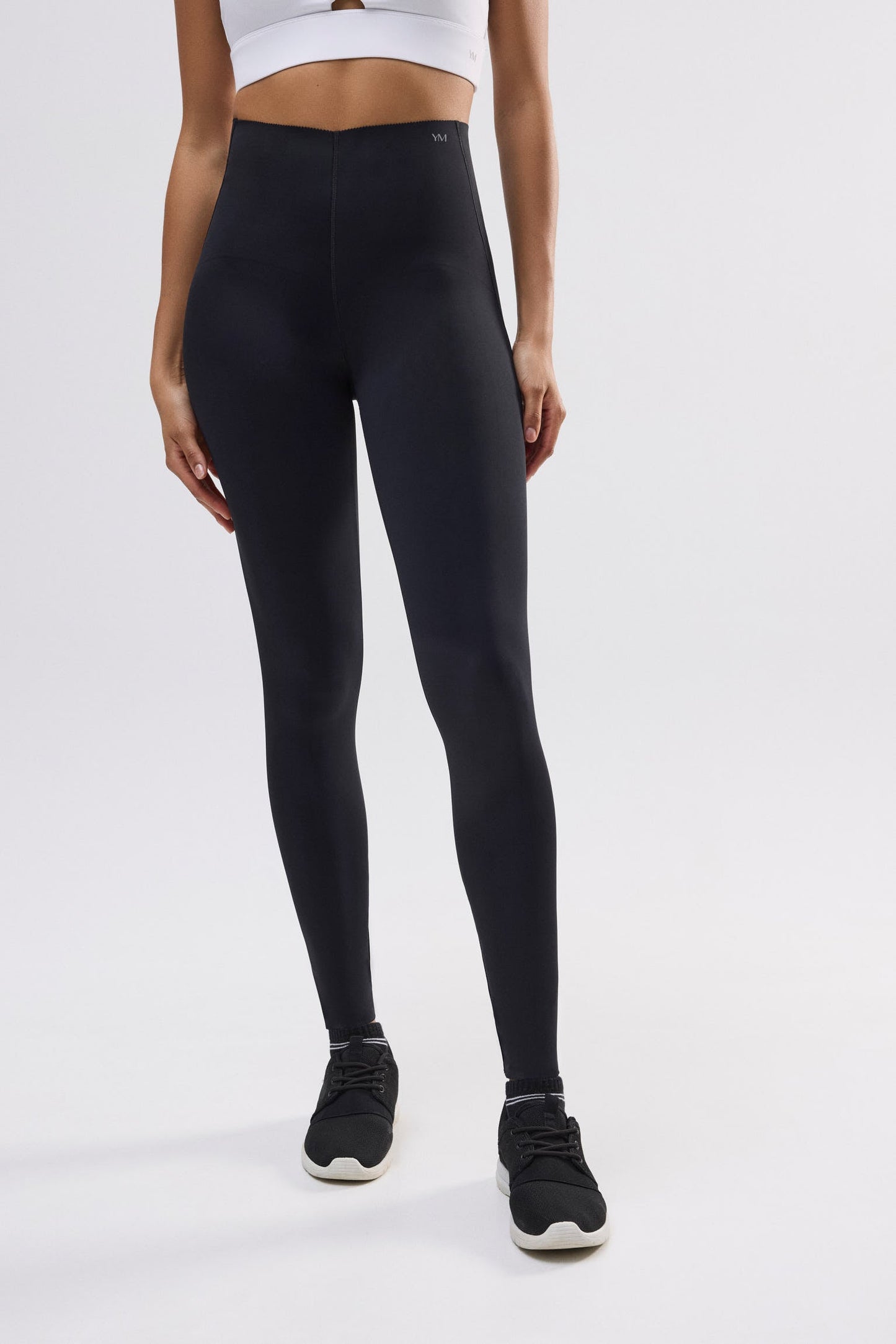 Leggings deportivos compressive largos vientre plano negro
