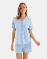 Pijama Abierto de Mujer de Manga Corta