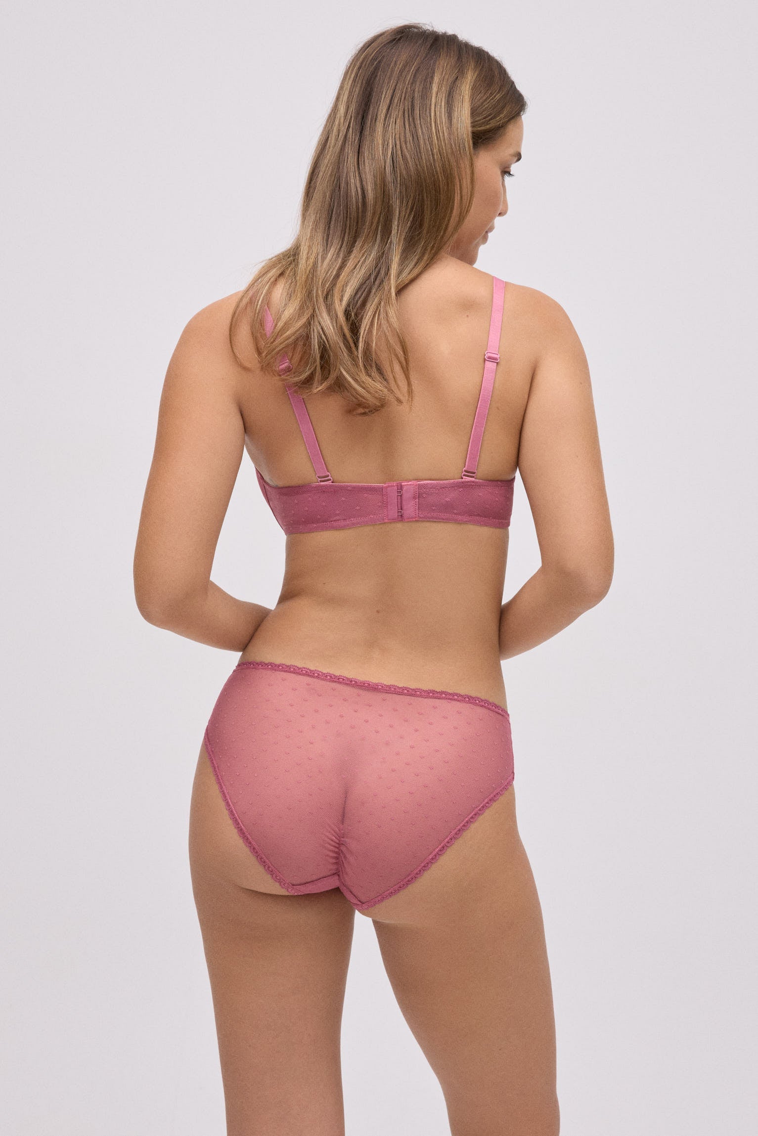 Braga midi plumeti rosa