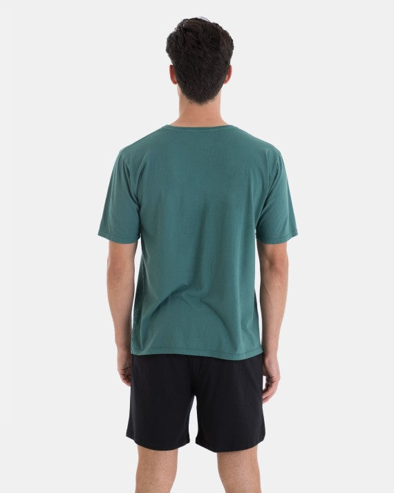 Pijama Corto de Hombre de Algodón Estampado Islas