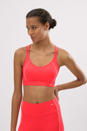 Sujetador deportivo Compressive espalda cruzada coral