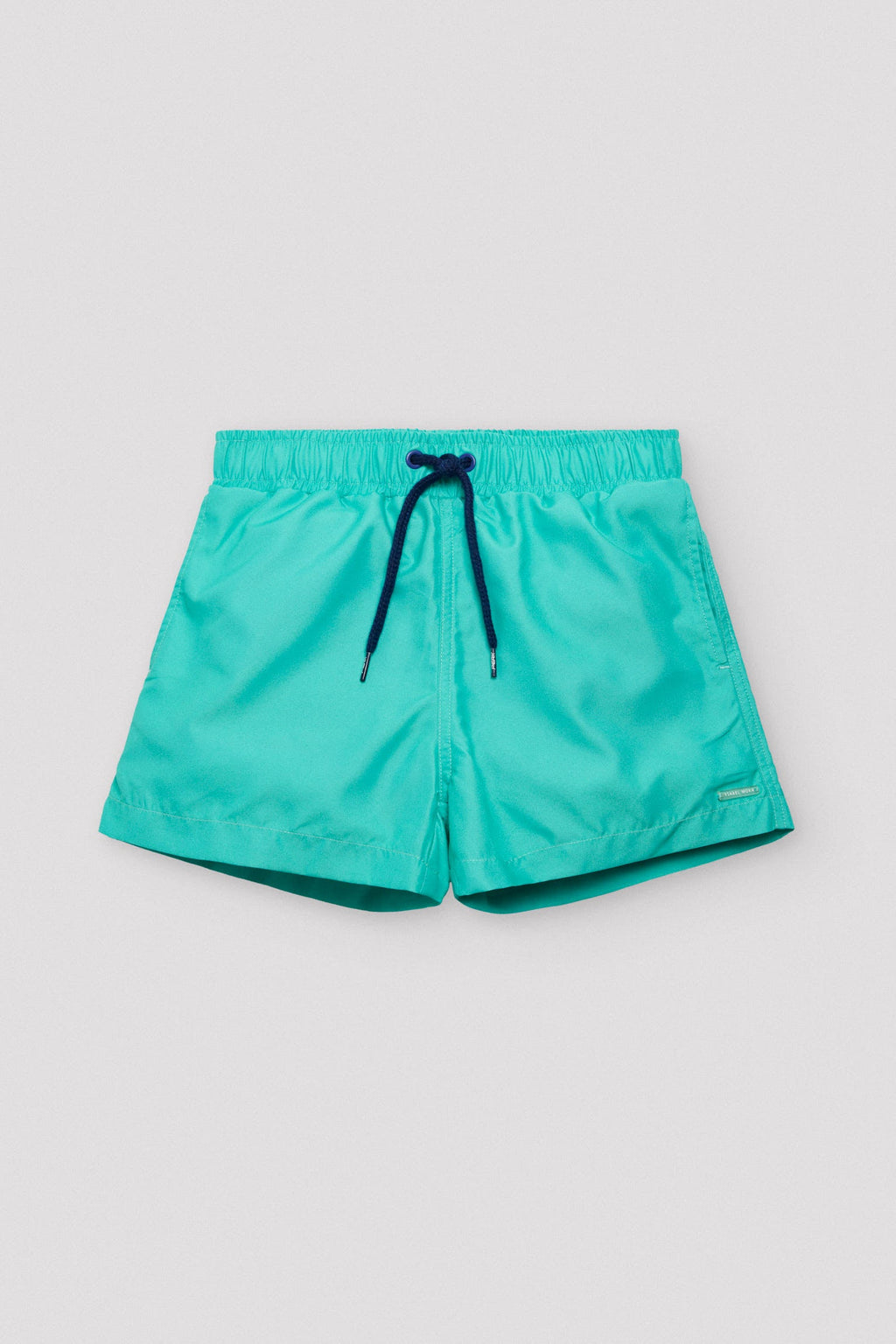 Bañador niño corto liso verde