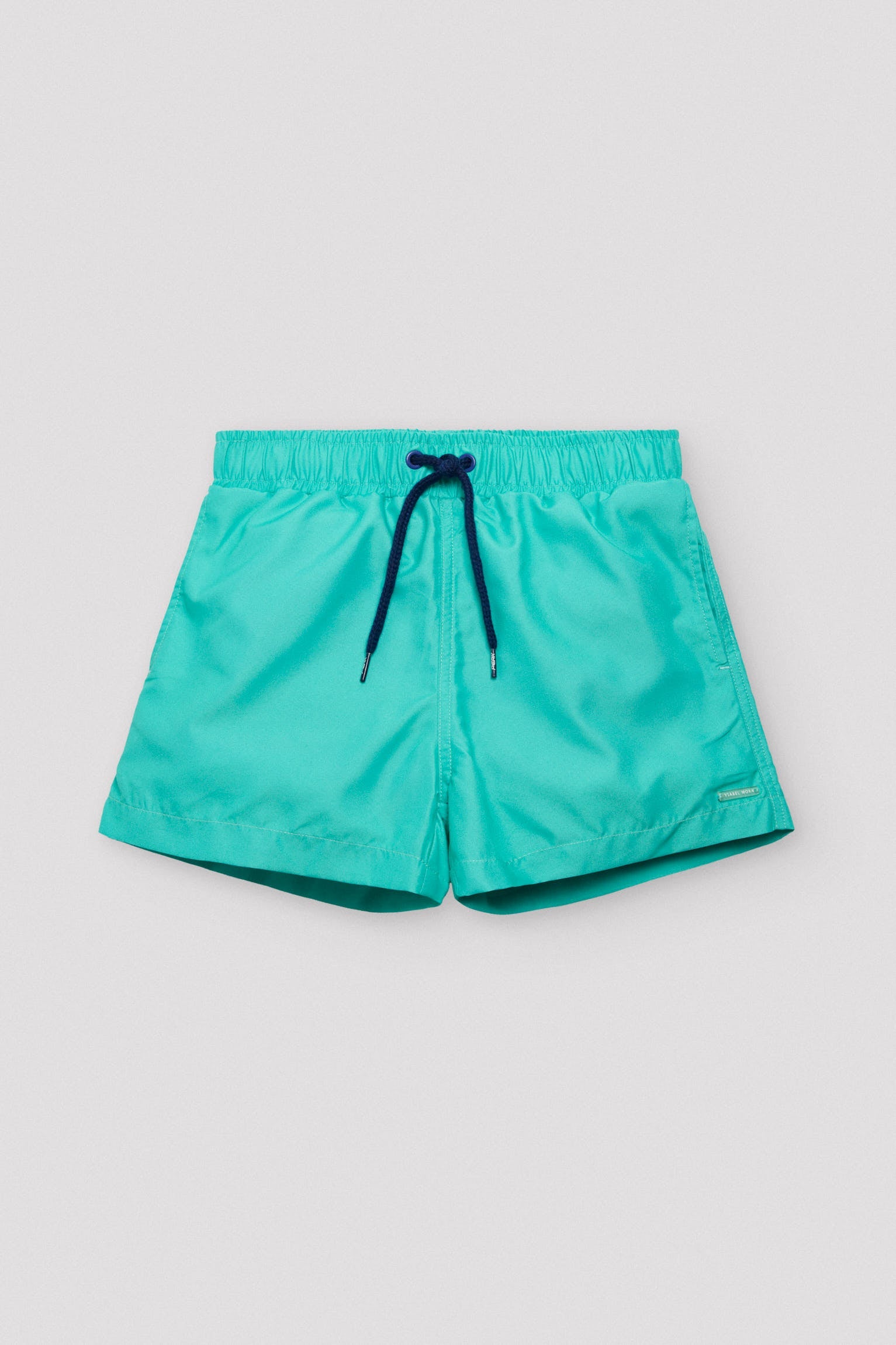 Bañador niño corto liso verde