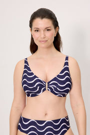 Conjunto bikini reductor estampado ondas marino copas C y D