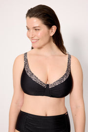 Conjunto bikini reductor estampado con brillo negro copa E
