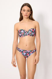 Conjunto de bikini bandeau estampado tropical copa B