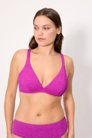 Conjunto bikini reductor con textura lila copa D