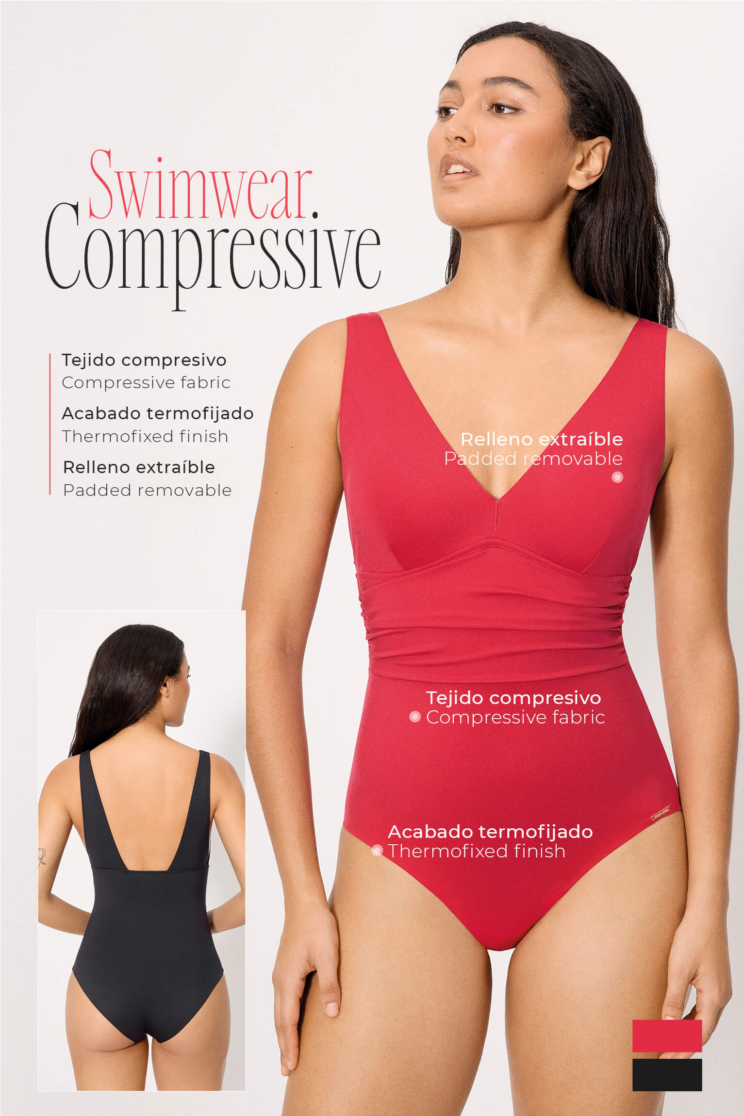 Bañador reductor Compressive negro copa B