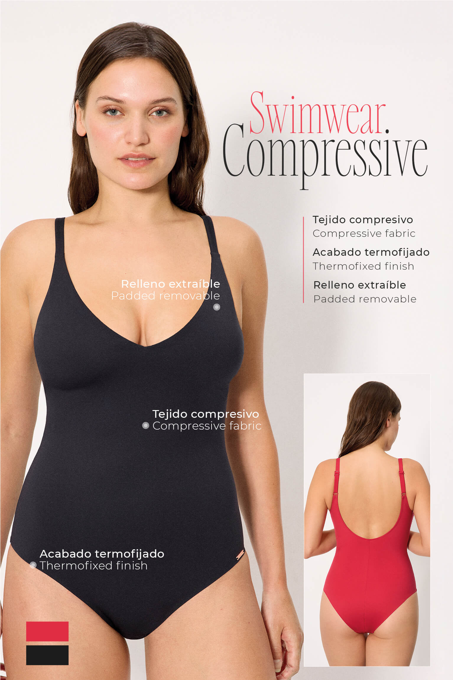 Bañador reductor Compressive rojo copa C