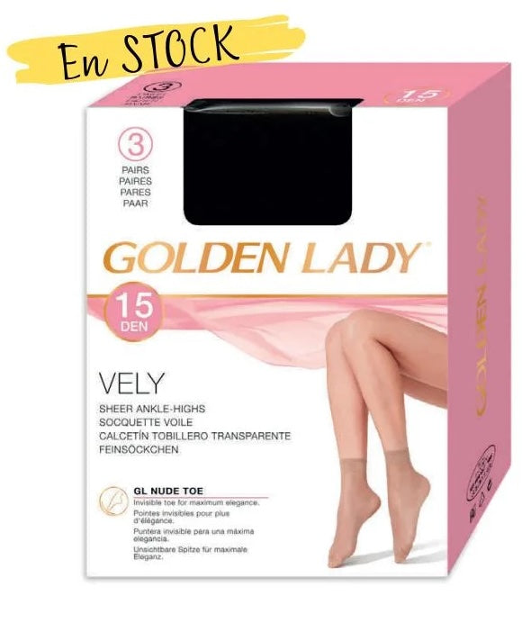 Medias Tobilleras VELY 15 (3 pares) Golden Lady - 119NAA