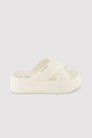 Chanclas de playa con plataforma antideslizantes ligeras blancas
