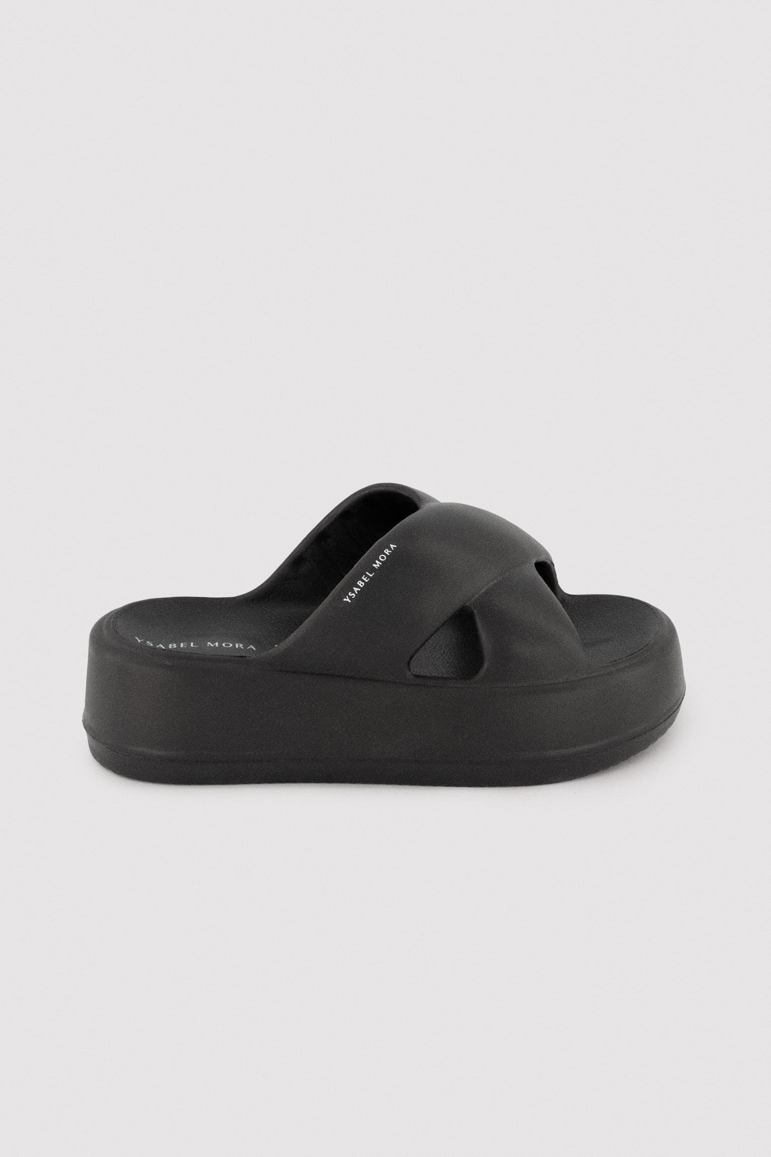 Chanclas de playa con plataforma antideslizantes ligeras negras