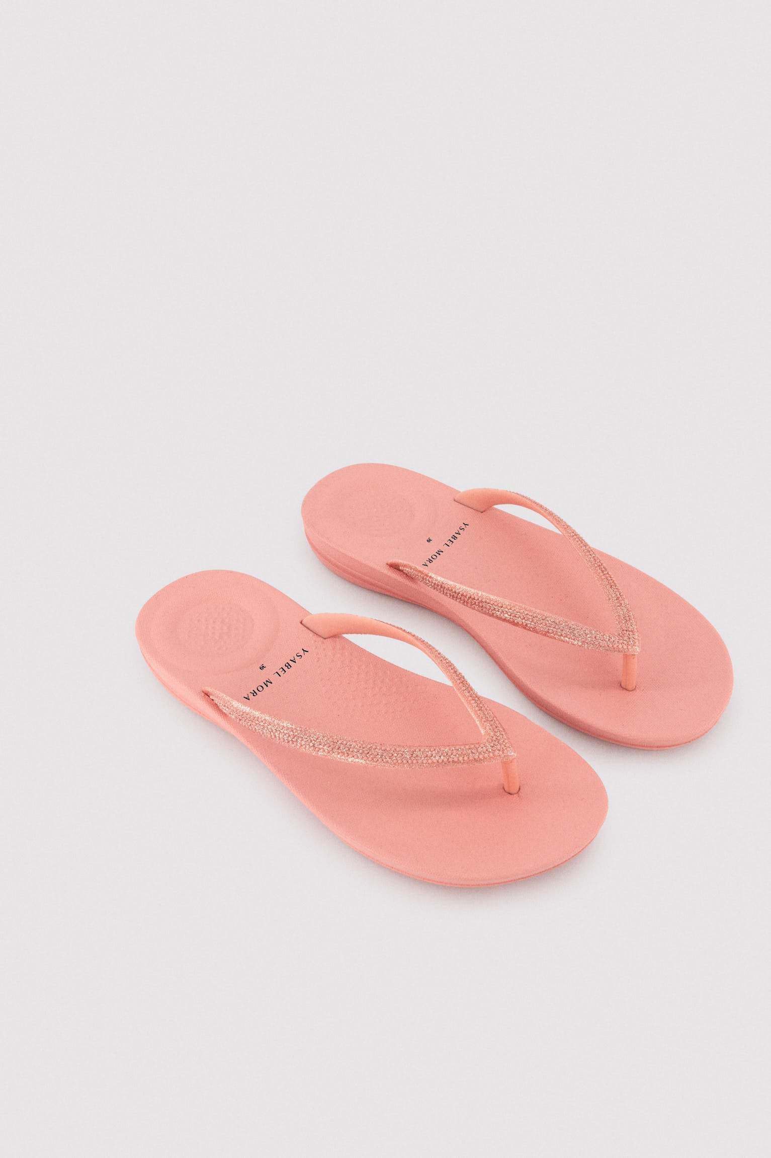 Chanclas tira brillante rosa