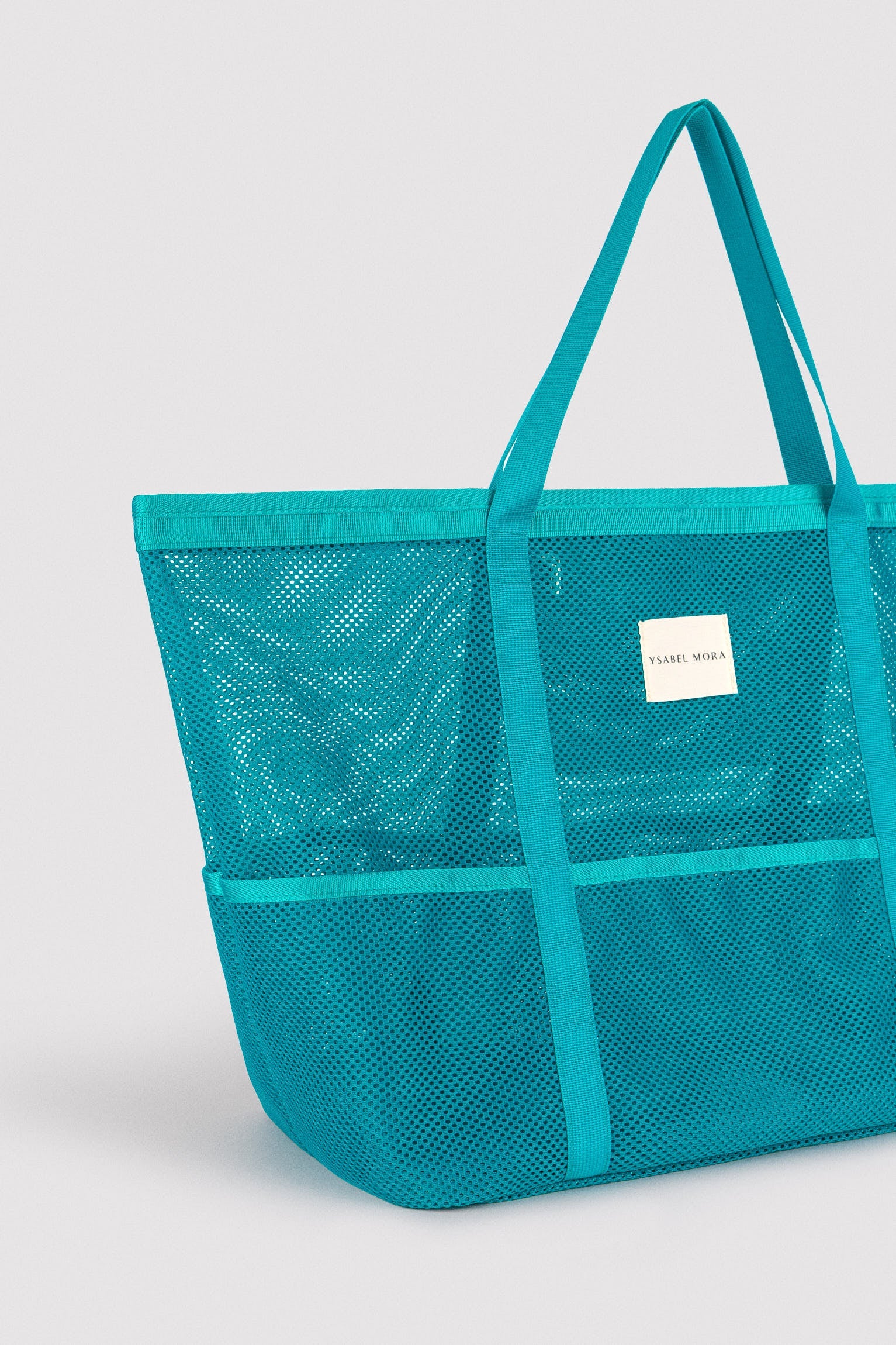 Bolso de playa calado turquesa