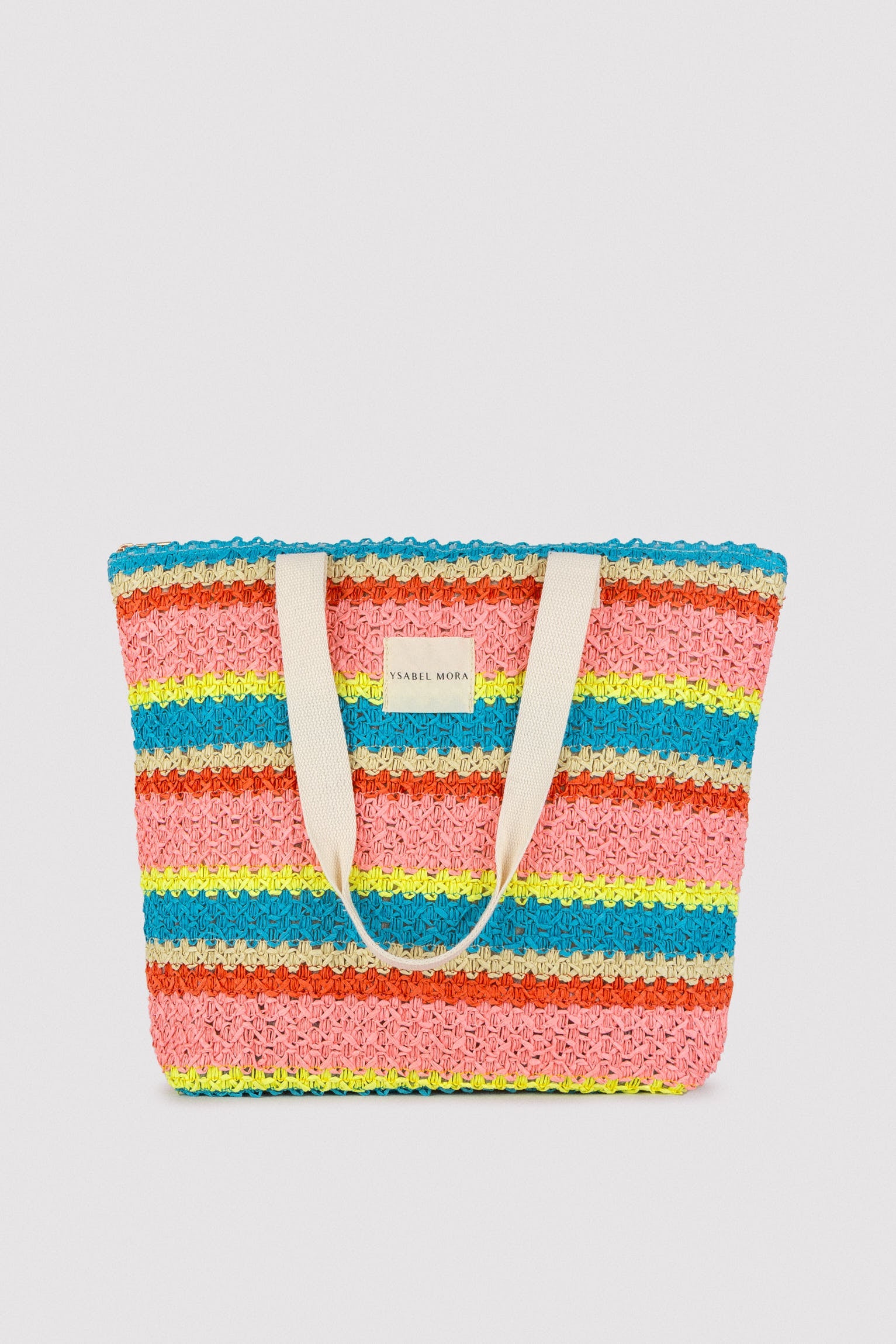 Bolso de playa de rafia colores