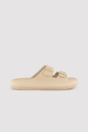 Chanclas hombre hebillas beige