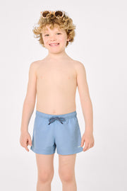 Bañador niño corto liso azul