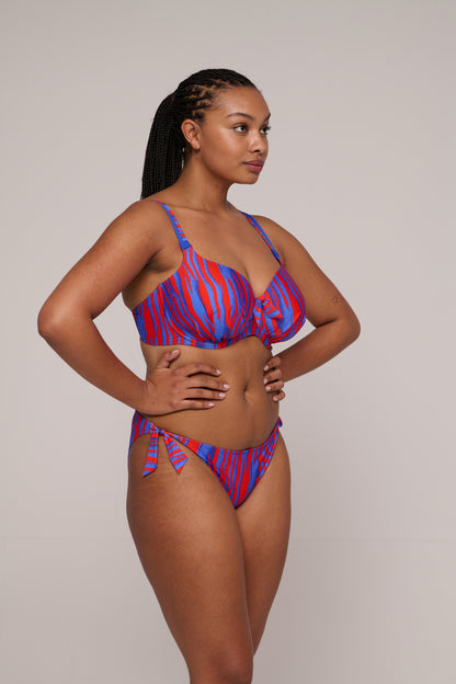 SKUDAI Wild stripes bikini con foam escote corazón