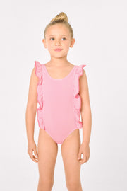 Bañador niña volates estampado rayas