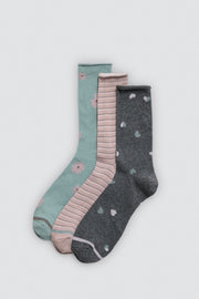 Pack 3 calcetines sin puño estampados