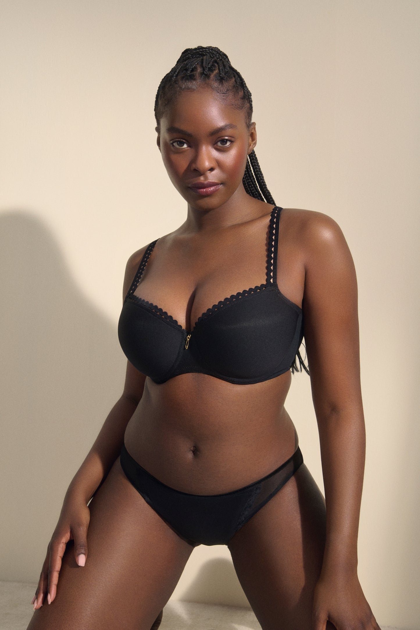VIVGIRL negro sujetador balconet con foam